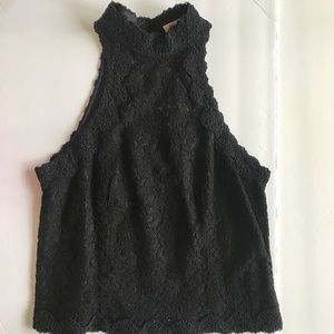 NWOT Blushe Lace Embroidered Halter Neck Top. Black. Small.